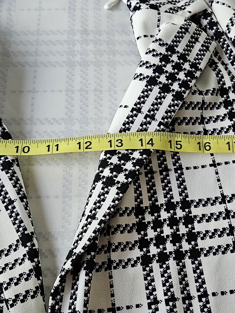 MELLODAY Black White Plaid Open Front Longline Jacket Coat - Picture 13 of 16